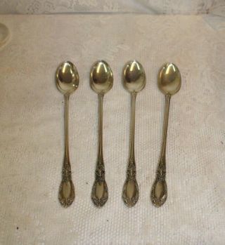 Four Vintage Towle Sterling Silver " King Richard " Iced Teaspoons