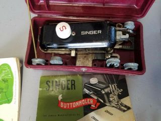 Vintage Singer 301A Sewing Machine Black w Carry Case Tested/Working 4
