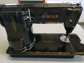 Vintage Singer 301A Sewing Machine Black w Carry Case Tested/Working 7