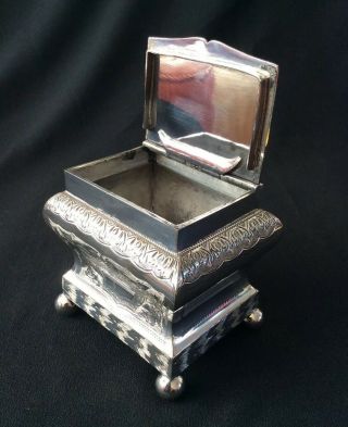 Antique 19th C.  Georgian Style Silverplate Tea Caddy Box Wm Briggs & Co.  Sheff