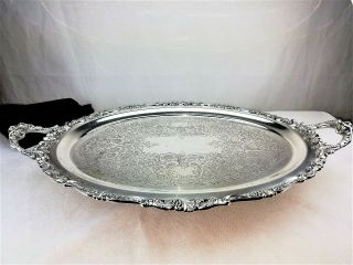 WALLACE BAROQUE SILVER BUTLER TRAY LARGE TEA / COCKTAIL SERVING TRAY,  DUST - BAG 8