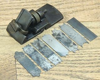 Stanley No.  72 1/2 Chamfer Plane Beading Attachment W/cutters - Antique Hand Tool