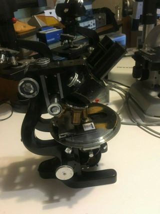 Vintage Bausch And Lomb Dde Binocular Microscope With Lenses