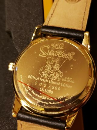 RARE FOSSIL WATCH THE SIMPSONS LIMITED EDITION ONLY 500 MADE 65 6