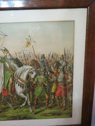 King Brian Boru Battle Of Clontarf Rare Antique Kurz & Allison Lithograph 1901 7