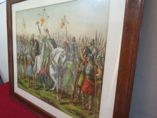 King Brian Boru Battle Of Clontarf Rare Antique Kurz & Allison Lithograph 1901 8