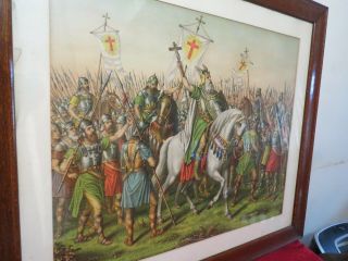 King Brian Boru Battle Of Clontarf Rare Antique Kurz & Allison Lithograph 1901 9