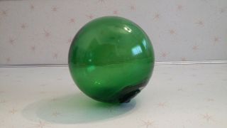 Vintage 4 " Emerald Green Blown Glass Fish Float