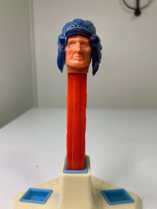 Vintage Indian Chief With Marbelized Head Dressing Pez Dispenser No Feet