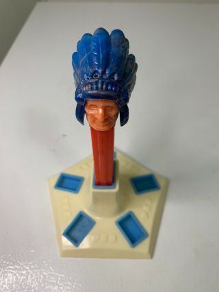Vintage Indian Chief With Marbelized Head Dressing Pez Dispenser No Feet 2