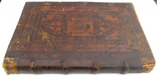 1596 Antique Folio Blindstamp Leather Fore Edge Painting By Alfonsi Tostati V.  11