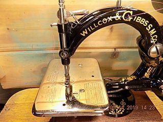 Antique Hand Crank Willcox Gibbs sewing machine.  RESTORED 1878 5