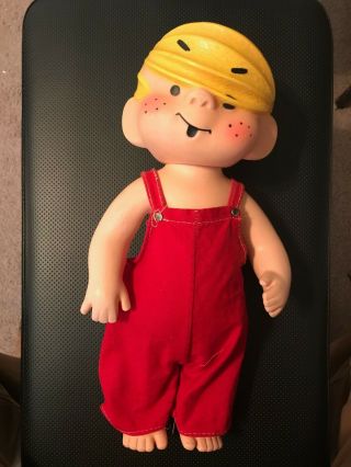 1958 DENNIS THE MENACE VINTAGE TOY DOLL IN RED OVERALLS 2