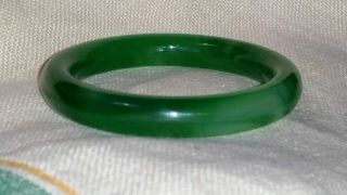 Chinese Translucent Green Jadeite Jade Bangle Bracelet