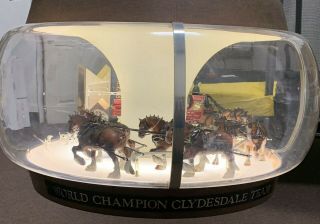 RARE Budweiser Clydesdale Parade Rotating Carousel Hanging Light Up Sign Decor 2