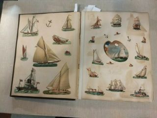 Antique Victorian Scrapbook Album of Trade Cards,  Calling Cards,  Die Cuts 11