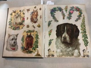 Antique Victorian Scrapbook Album of Trade Cards,  Calling Cards,  Die Cuts 12
