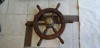 Antique Nautical Wooden Ships Wheel