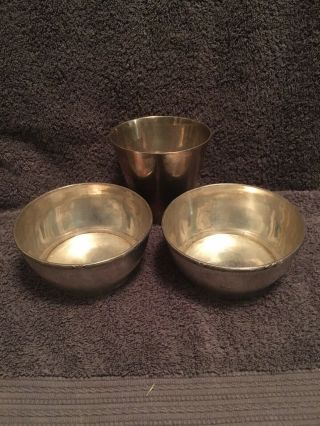 Sterling Silver Bowls & Cup Merj & Unknown 410 Grams