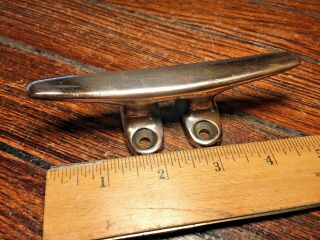 Single (one) Vintage Old Solid Polished Bronze Cleat 5 " Long