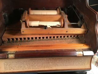Antique 1800s FANCY Mechanical Celestina Organette Musical Instrument Music Box 10