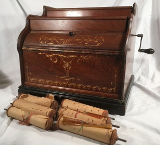 Antique 1800s Fancy Mechanical Celestina Organette Musical Instrument Music Box