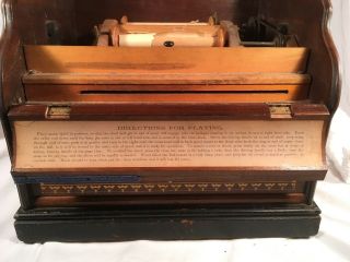 Antique 1800s FANCY Mechanical Celestina Organette Musical Instrument Music Box 9