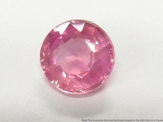 Rare GIA 0.  76ct Natural No Heat Padparadscha Sapphire Unset Loose Gem w Report 2