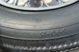 vintage austin healey wire wheel tire dunlop RS5 5.  90 - 15 vintage orig 2