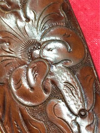 Vintage Sd Myres Brown Floral Hand - Tooled Tom Threepersons Holster Collectible