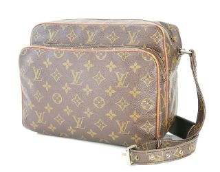 Auth Vintage Louis Vuitton Nil Monogram Crossbody Shoulder Bag Purse 26317