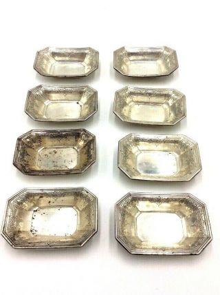 Antique Gorham Colfax Pattern Sterling Silver Nut Dishes Set Of Eight