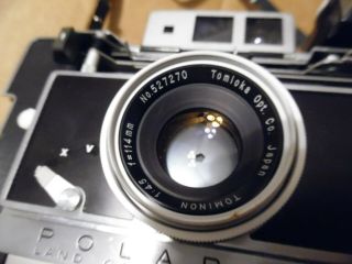 Vintage Polaroid Land Camera Model 180 Tomioka Tominon 114mm Lens 1:4.  5,  Extra 4