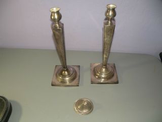 2 Large Sterling Silver Candlestick Holders,  Scrap 392 Grams
