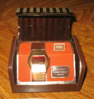 Vintage Bulova Computron Quartz LED Watch Box Cells 6