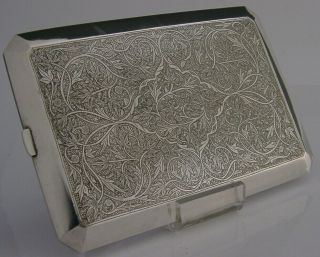 SOLID SILVER ANGLO INDIAN CIGARETTE CASE c1940 LARGE KASHMIR 155g 5