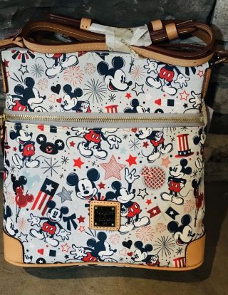 Nwt Rare Dooney & Bourke Disney Mickey Americana Crossbody 4th Of July Bag Purse