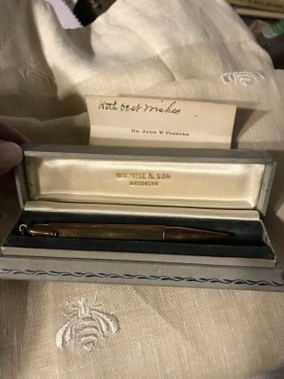 Antique Mabie Todd & Co 14k Gold Mechanical Pencil 7