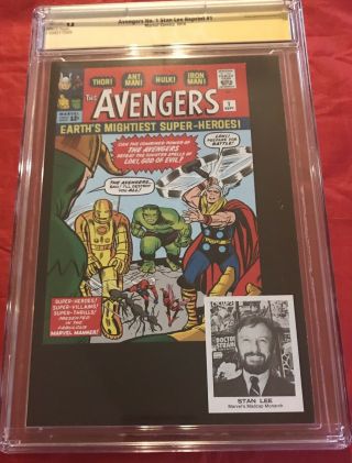 Avengers 1 RARE CAMPBELL VARIANT SDCC Ed.  & Signed by STAN LEE CGC SS 9.  8 HOT 5