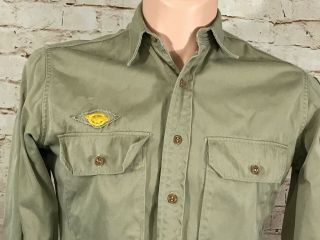 WW2 US Army 9th Inf and Ruptured duck Patch Military Khaki Cotton Uniform Shirt 2