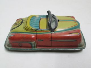Vintage TIN LITHO FRICTION CONVERTIBLE COWBOY CAR 1952 - MADE IN JAPAN 4