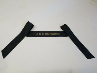 Rare Ship Uss U.  S.  S.  Concord Cl - 10 Hat Tally Ribbon Wwii Wwi