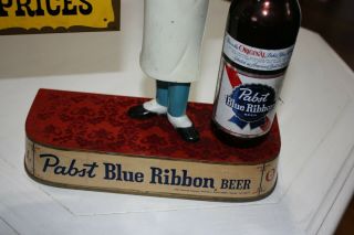 Vintage Sign Pabst Blue Ribbon Beer Bottle Cast Metal Waiter Barkeep 5