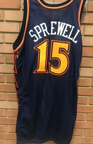 Rare Latrell Sprewell Golden State Warriors Game Issued Pro Cut Jersey Curry KD 2