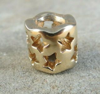 Authentic Pandora 14k 585 Ale Yellow Gold Seeing Stars Charm 750348 306