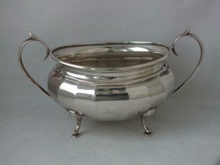 Chester 1926 Solid Sterling Silver Sugar Bowl/ L 17.  5 Cm/ 194 G