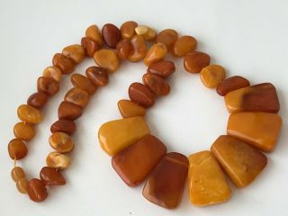 RARE Natural Vintage Amber Beads Antique Baltic Old Necklace 49 gr 4