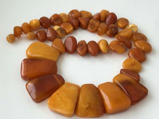 RARE Natural Vintage Amber Beads Antique Baltic Old Necklace 49 gr 6