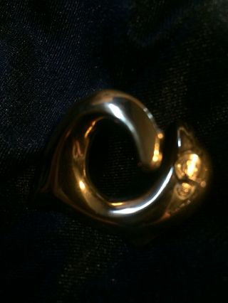 Charles Garnier 750 18K Yellow Gold Vintage Dolphin Heart Earrings 7