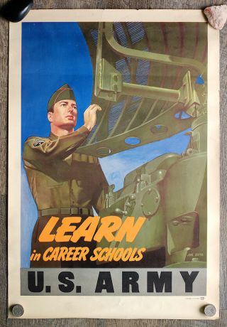 Post Wwii Us Military / Army Recruiting Poster 1947 By Joe Zutz 17 " X 25 "